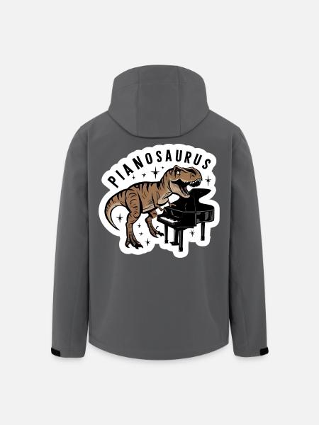 Pianosaurus Dino Piano Player - Men’s Recycled Softshell Jacket by Stanley/Stella - black