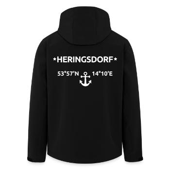 Heringsdorf Koordinaten - Recycelte Männer Softshell-Jacke von Stanley/Stella - Schwarz - Hinten - AI Model Male 185 light (185cm)