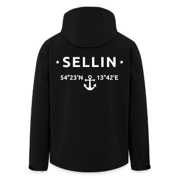 Sellin Koordinaten - Recycelte Männer Softshell-Jacke von Stanley/Stella - Schwarz - Hinten - AI Model Male 185 light (185cm)