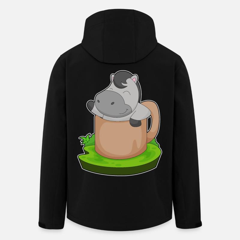 Pferd Becher - Recycelte Männer Softshell-Jacke von Stanley/Stella - Schwarz