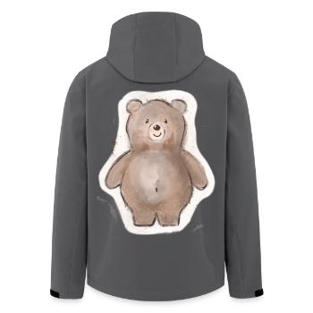 Dicker Bär - Recycelte Männer Softshell-Jacke von Stanley/Stella - Anthrazit - Hinten - AI Model Male 185 light (185cm)