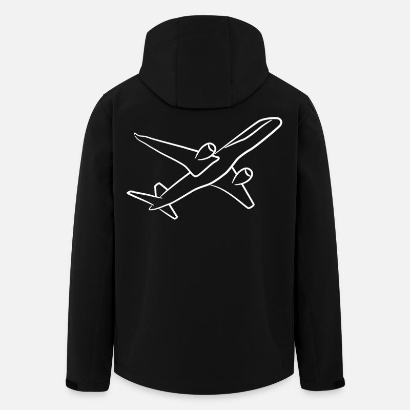 Croquis d’avion - Veste softshell homme en polyester recyclé Stanley/Stella - noir
