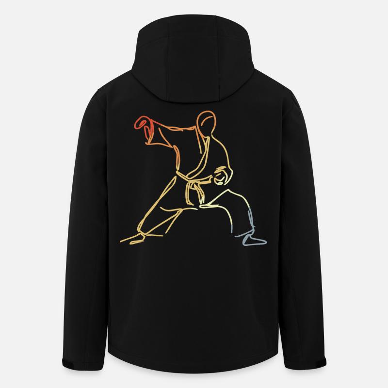 Judo Drawing - Men’s Recycled Softshell Jacket by Stanley/Stella - black