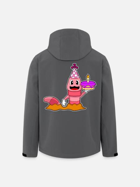Worm Birthday Cake - Men’s Recycled Softshell Jacket by Stanley/Stella - black
