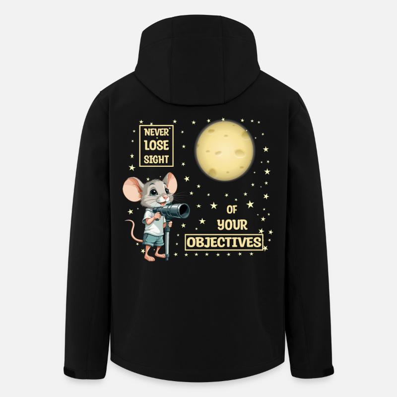 Mouse and Cheese Moon - Men’s Recycled Softshell Jacket by Stanley/Stella - black