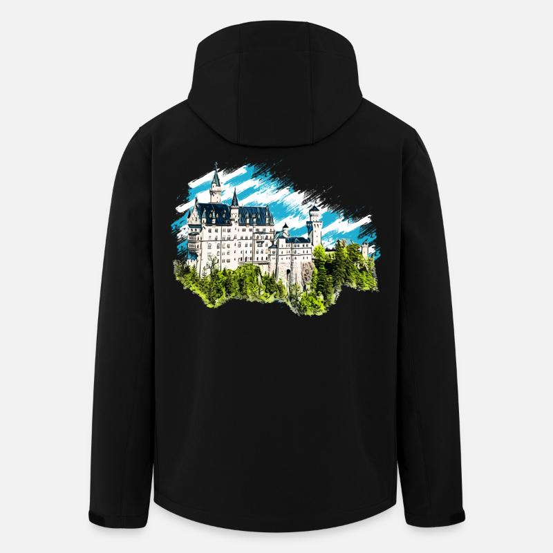 Château de Neuschwanstein - Veste softshell homme en polyester recyclé Stanley/Stella - noir