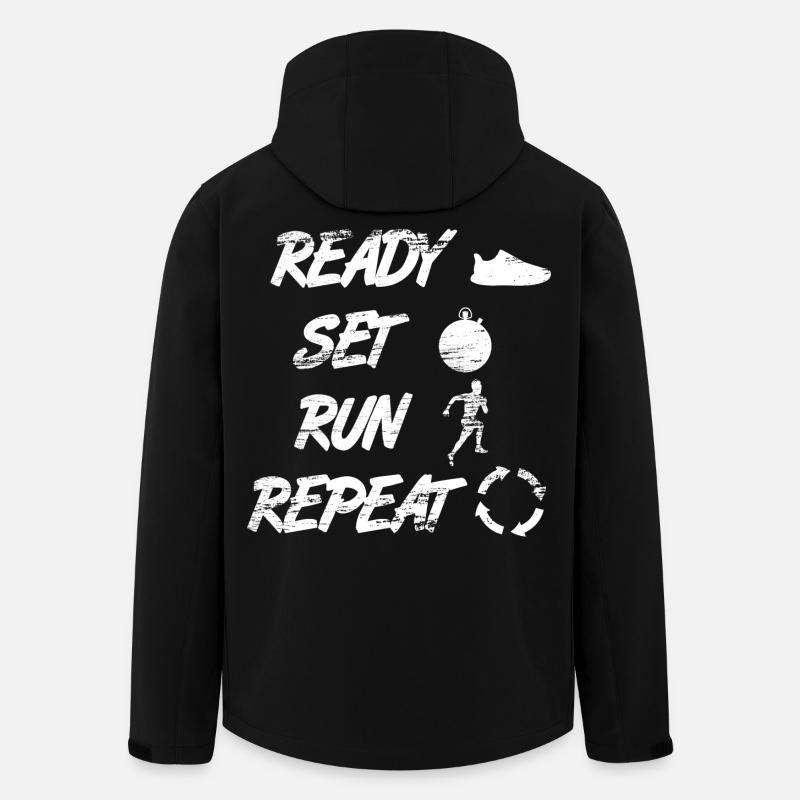 Prêt à l’emploi, Exécuter la répétition - Veste softshell homme en polyester recyclé Stanley/Stella - noir