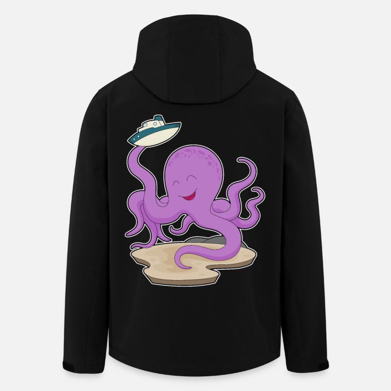 Octopus Toy Boat - Men’s Recycled Softshell Jacket by Stanley/Stella - black