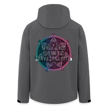 Travaille dur, rêve grand shavasana souvent - Veste softshell homme en polyester recyclé Stanley/Stella - noir - Dos - AI Model Male 185 light (185cm)