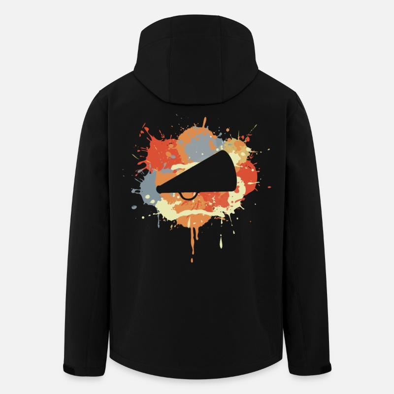 Cheerleader Megaphon Zeichnung - Recycelte Männer Softshell-Jacke von Stanley/Stella - Schwarz