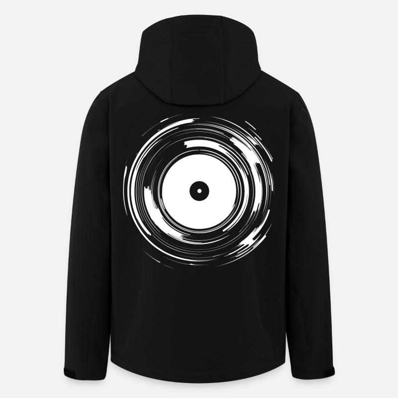 Platine vinyle Disc Jockey - Veste softshell homme en polyester recyclé Stanley/Stella - noir