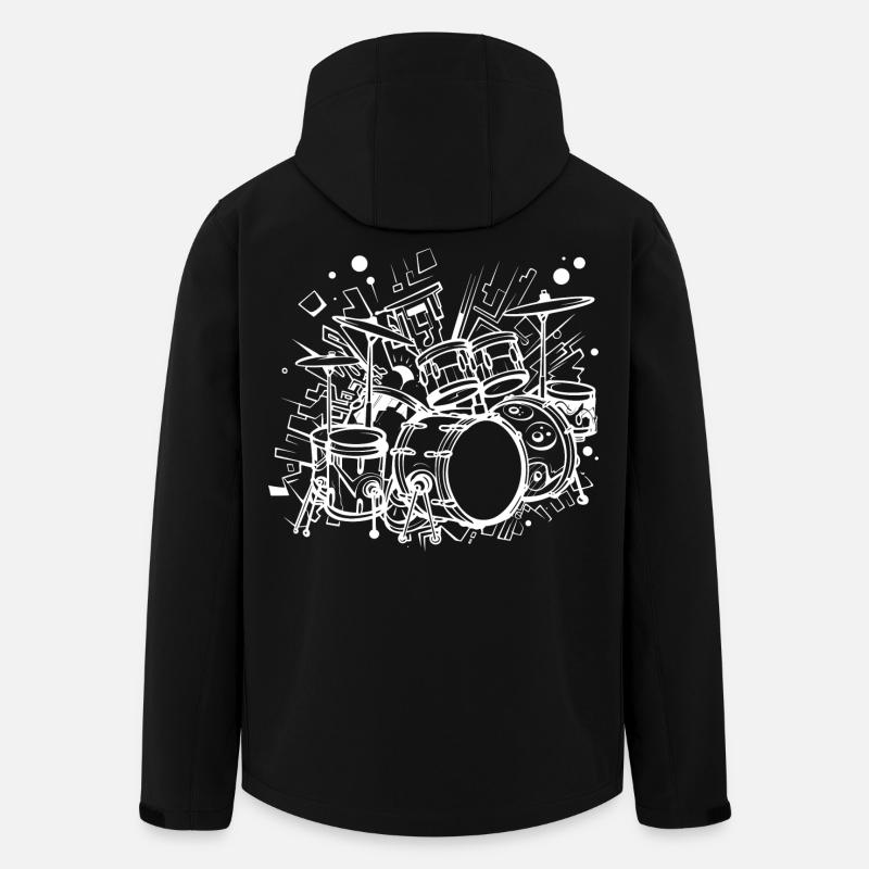 Drum Kit Line Art - Men’s Recycled Softshell Jacket by Stanley/Stella - black