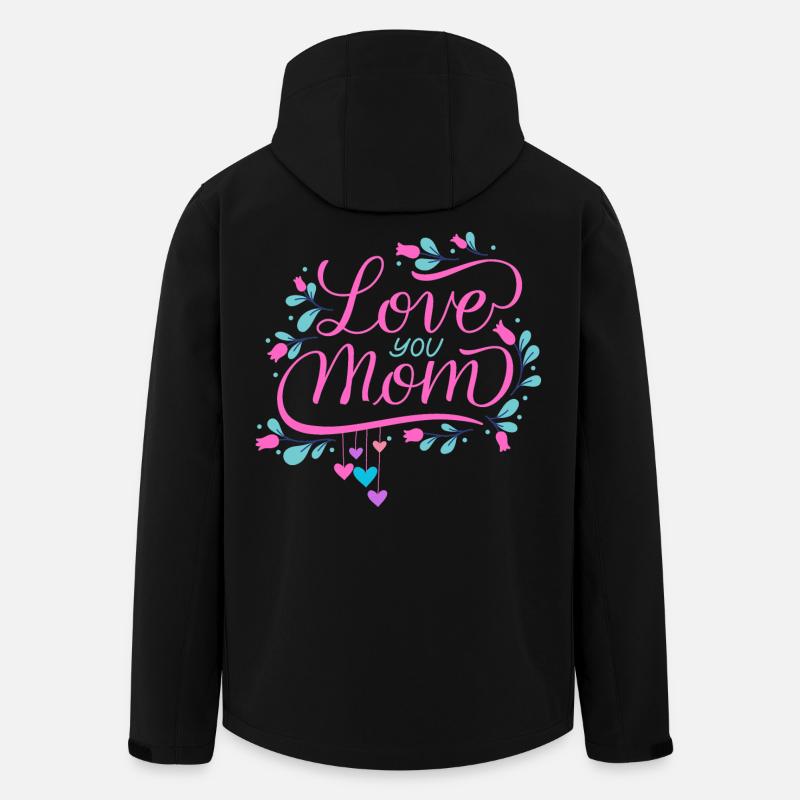 Je t'aime, maman - Veste softshell homme en polyester recyclé Stanley/Stella - noir