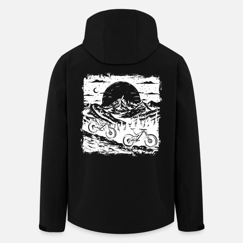 Mountain Biking Sketch - Men’s Recycled Softshell Jacket by Stanley/Stella - black