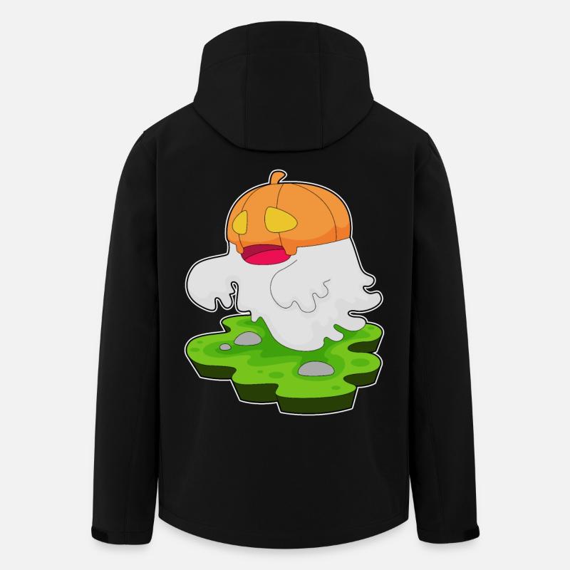 Ghost Halloween Pumpkin - Men’s Recycled Softshell Jacket by Stanley/Stella - black