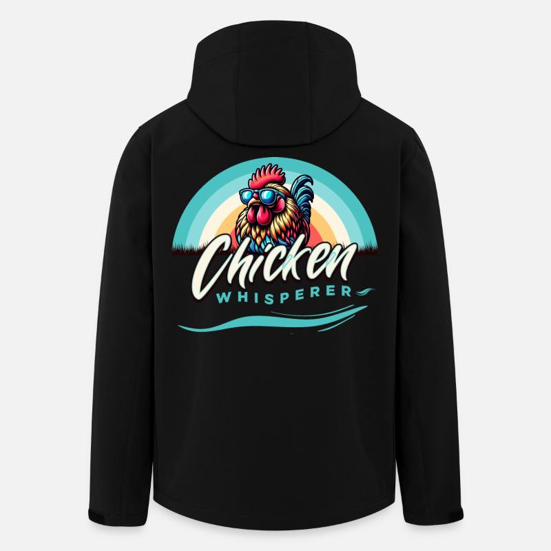 Hühnerflüsterer Hühnerfan stilisiertem Hahn - Recycelte Männer Softshell-Jacke von Stanley/Stella - Schwarz