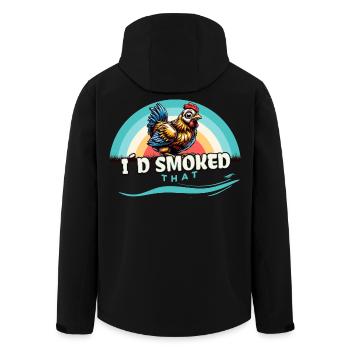 J’avais fumé ce drôle de dicton de poulet grillé au barbecue - Veste softshell homme en polyester recyclé Stanley/Stella - noir - Dos - AI Model Male 185 light (185cm)