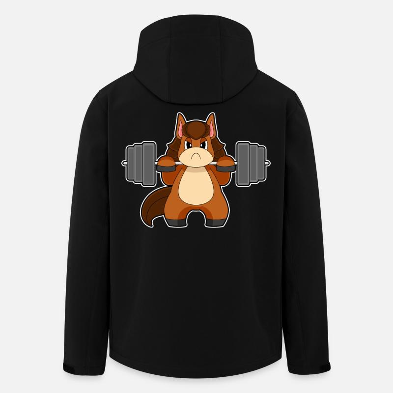 Bodybuilder cheval Bodybuilding avec haltères - Veste softshell homme en polyester recyclé Stanley/Stella - noir