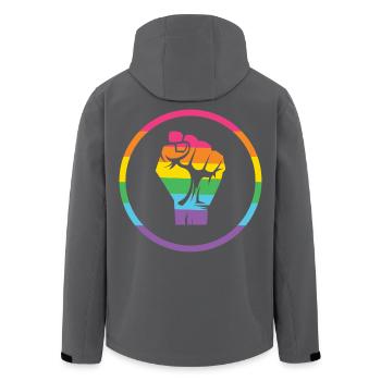 LGBTQ-Pride-Monat - Pride! - Recycelte Männer Softshell-Jacke von Stanley/Stella - Schwarz - Hinten - AI Model Male 185 light (185cm)