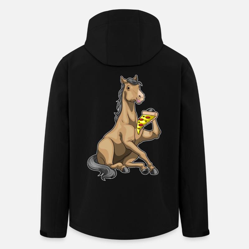 Pizza au cheval - Veste softshell homme en polyester recyclé Stanley/Stella - noir