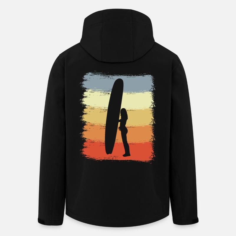 Surferin Retro - Recycelte Männer Softshell-Jacke von Stanley/Stella - Schwarz