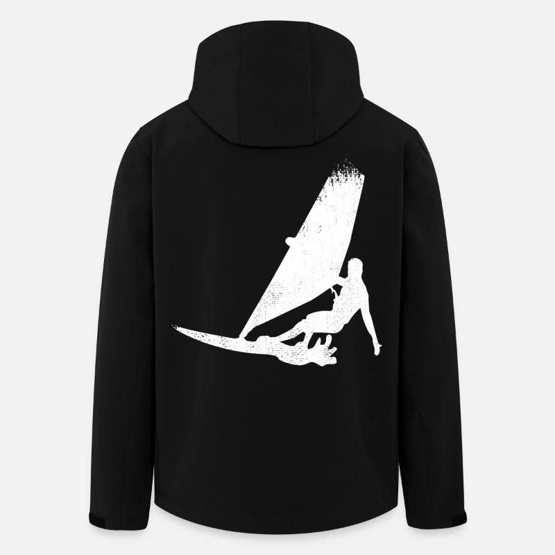 Lustige Windsurfer Skizze - Recycelte Männer Softshell-Jacke von Stanley/Stella - Schwarz