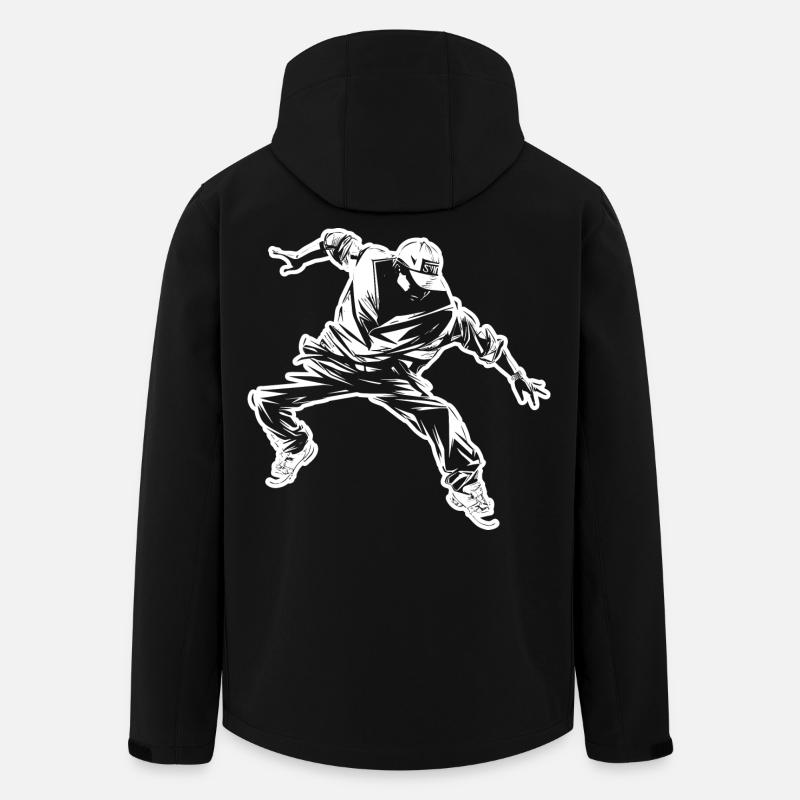 Breakdance Drawing - Men’s Recycled Softshell Jacket by Stanley/Stella - black