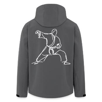 Judoka Sketch - Men’s Recycled Softshell Jacket by Stanley/Stella - black - Back - AI Model Male 185 light (185cm)