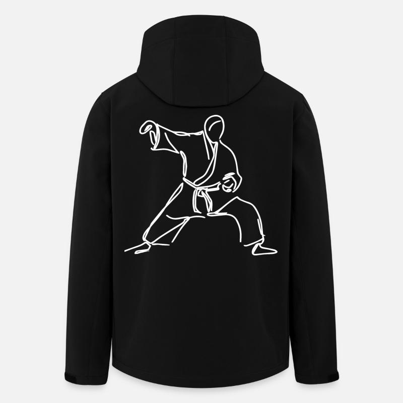 Croquis de judoka - Veste softshell homme en polyester recyclé Stanley/Stella - noir