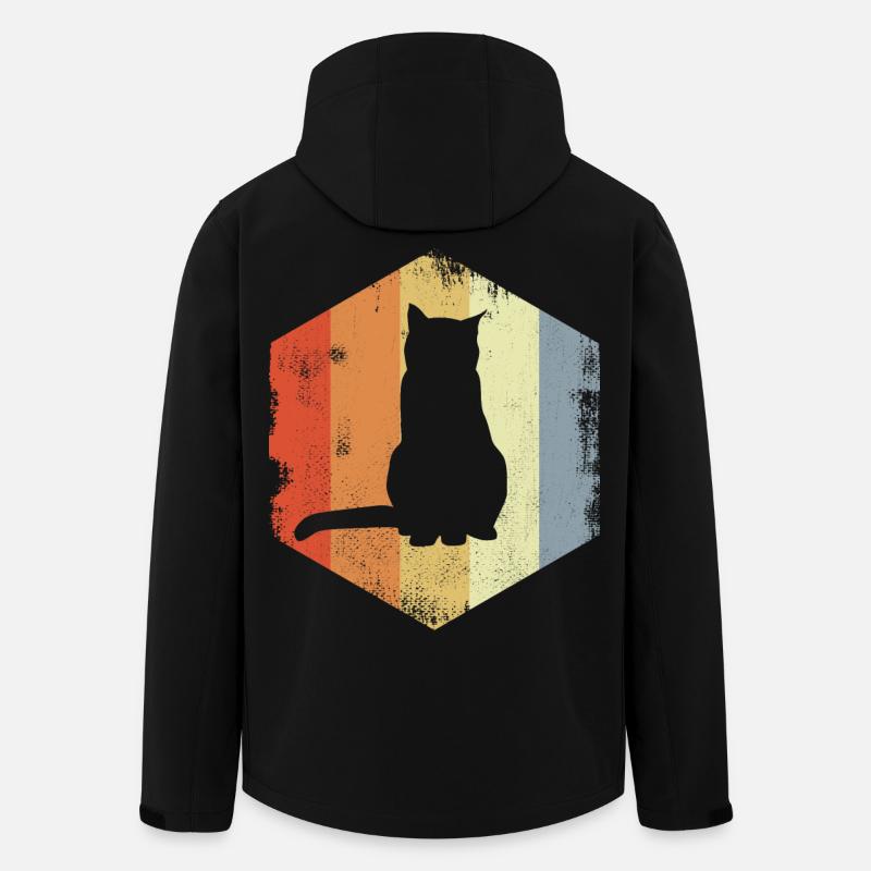 Chat rétro - Veste softshell homme en polyester recyclé Stanley/Stella - noir