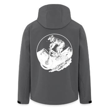Mountain biking - Men’s Recycled Softshell Jacket by Stanley/Stella - black - Back - AI Model Male 185 light (185cm)