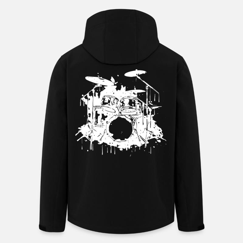 Schlagzeug Grafik - Recycelte Männer Softshell-Jacke von Stanley/Stella - Schwarz