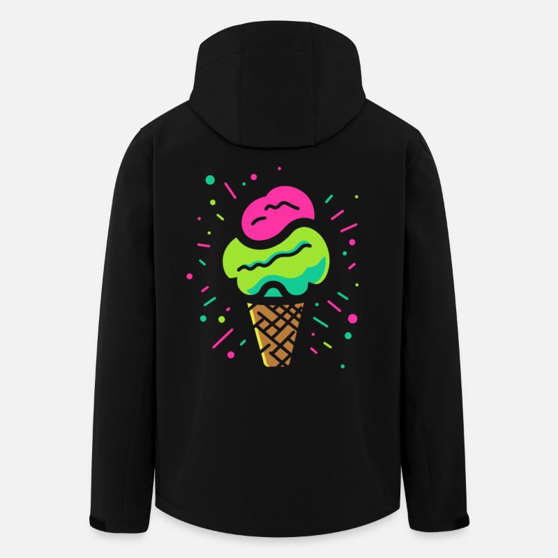 Eiswaffel Comic Look - Recycelte Männer Softshell-Jacke von Stanley/Stella - Schwarz
