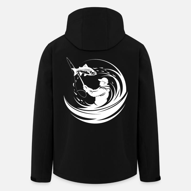 Pêche - Veste softshell homme en polyester recyclé Stanley/Stella - noir