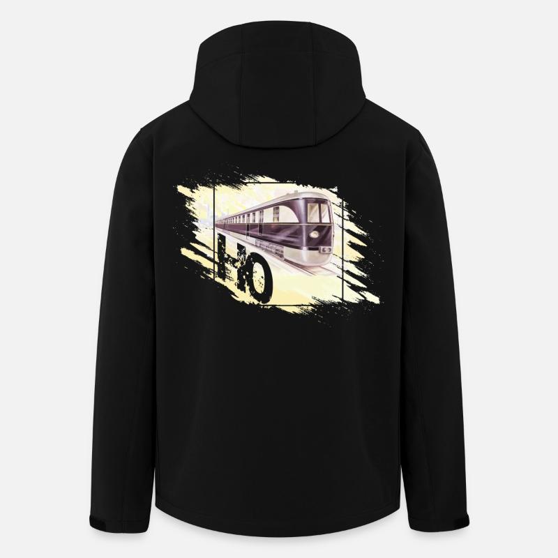 Modellbahn Spur H0 Design - Recycelte Männer Softshell-Jacke von Stanley/Stella - Schwarz