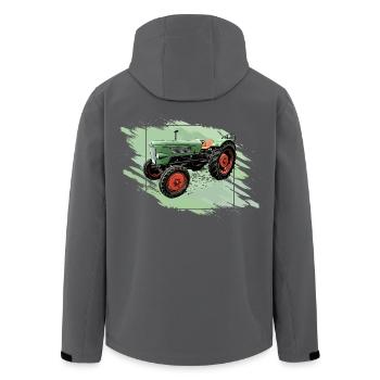 Traktor Favorit 1 - Recycelte Männer Softshell-Jacke von Stanley/Stella - Schwarz - Hinten - AI Model Male 185 light (185cm)