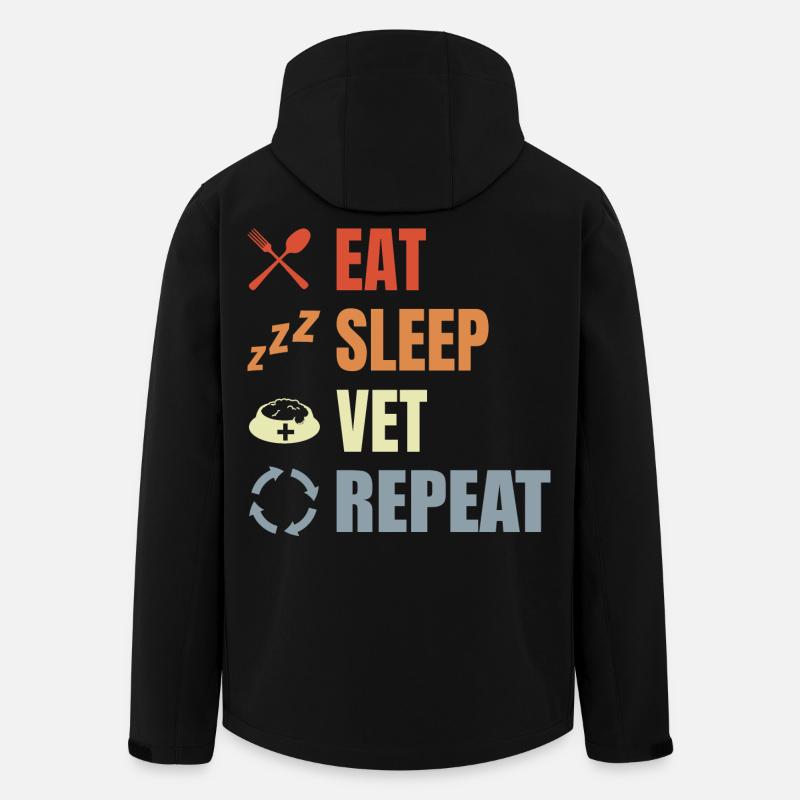 Eat Sleep Vet Repeat - Recycelte Männer Softshell-Jacke von Stanley/Stella - Schwarz