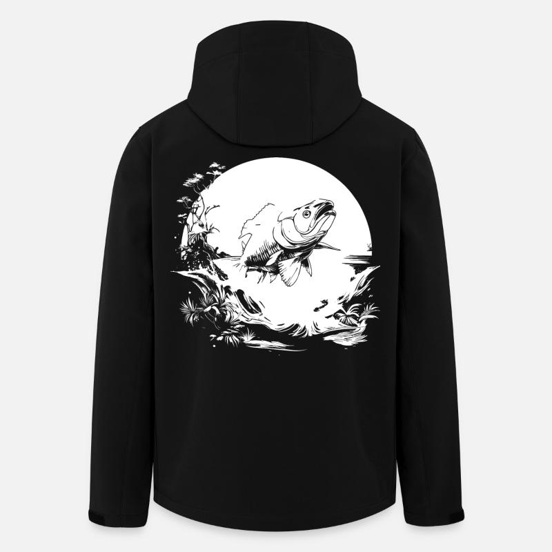 Angler Drawing - Men’s Recycled Softshell Jacket by Stanley/Stella - black