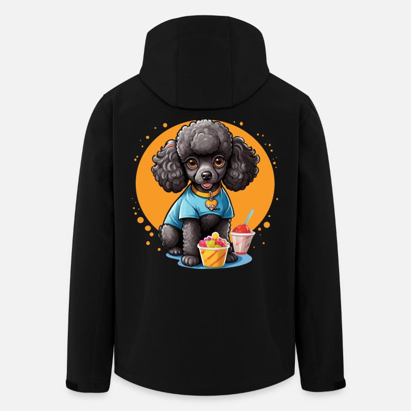 Schwarzer Pudel beim Dessert - Recycelte Männer Softshell-Jacke von Stanley/Stella - Schwarz