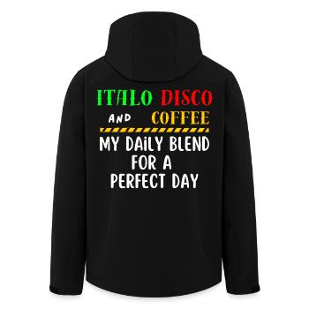 Italo Disco und Kaffeehemd - Recycelte Männer Softshell-Jacke von Stanley/Stella - Schwarz - Hinten - AI Model Male 185 light (185cm)