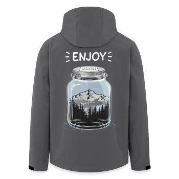 Profitez d’un paysage naturel extérieur dans un verre - Veste softshell homme en polyester recyclé Stanley/Stella - noir - Dos - AI Model Male 185 light (185cm)