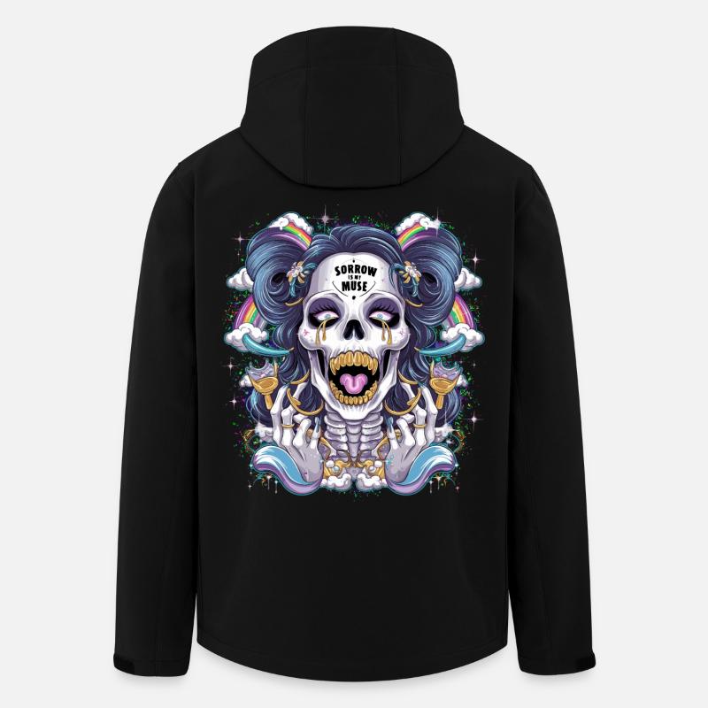 Glittering skeleton skull with rainbow - Men’s Recycled Softshell Jacket by Stanley/Stella - black