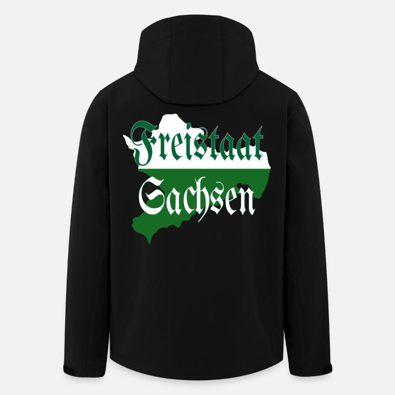 État libre de Saxe vert blanc - Veste softshell homme en polyester recyclé Stanley/Stella - noir