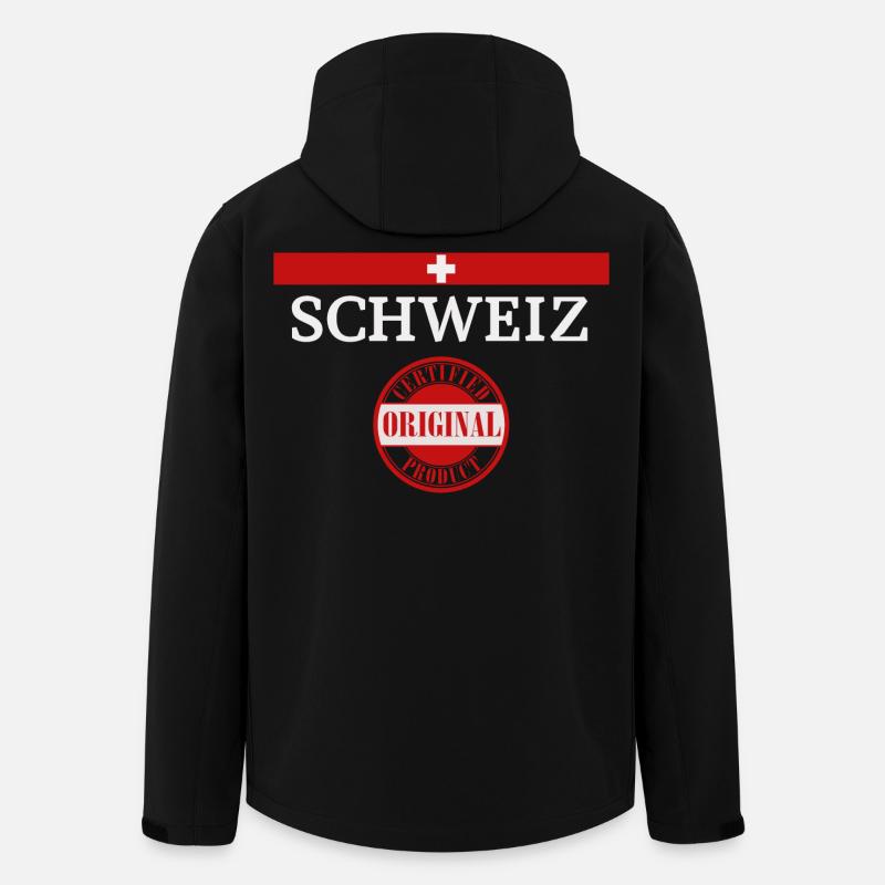 Drapeau de la Suisse, fierté suisse - Veste softshell homme en polyester recyclé Stanley/Stella - noir