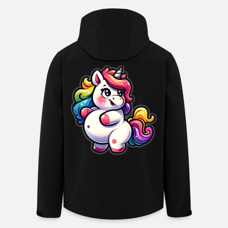 Kunterbuntes Einhorn-Kuscheldesign - Recycelte Männer Softshell-Jacke von Stanley/Stella - Schwarz