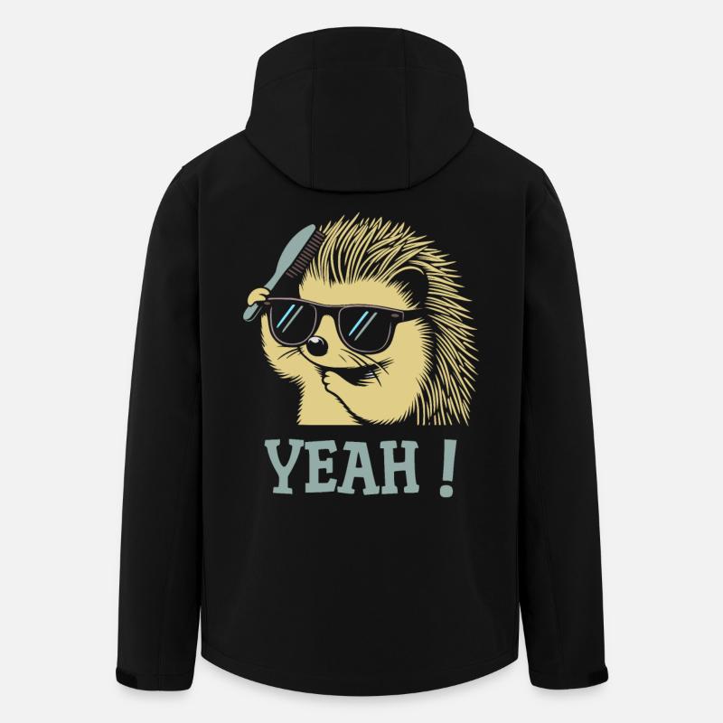 Coole Igel-Sonnenbrillenbürste - Recycelte Männer Softshell-Jacke von Stanley/Stella - Schwarz