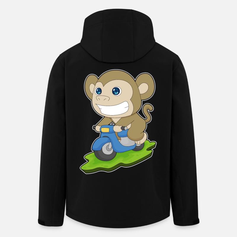 Affe Motorroller - Recycelte Männer Softshell-Jacke von Stanley/Stella - Schwarz
