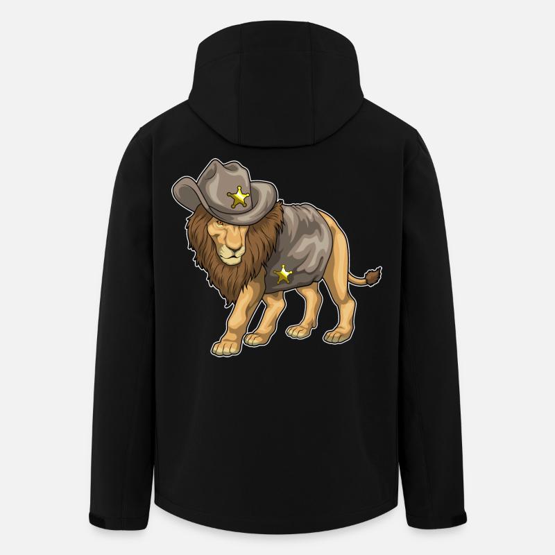 Löwe Sheriff Cowboyhut - Recycelte Männer Softshell-Jacke von Stanley/Stella - Schwarz