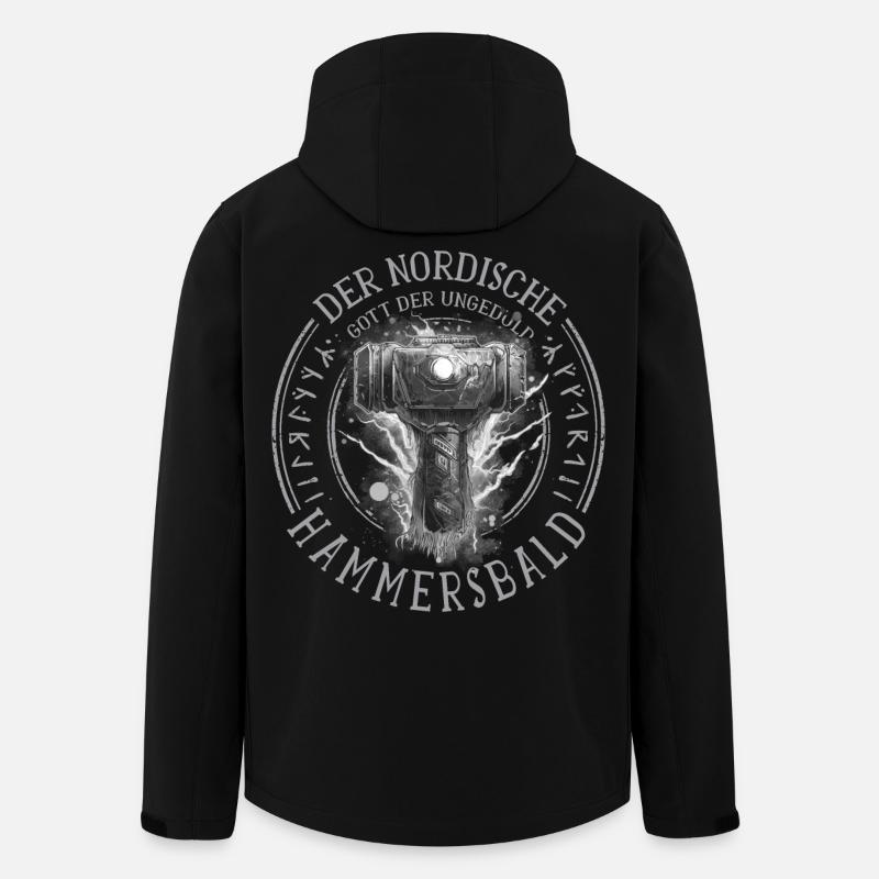 Nordischer Hammer Stormring - Recycelte Männer Softshell-Jacke von Stanley/Stella - Schwarz
