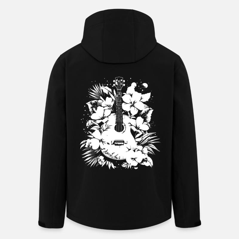 Bande dessinée Ukulélé - Veste softshell homme en polyester recyclé Stanley/Stella - noir
